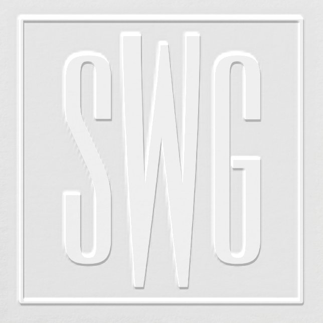 Simple Elegant 3 Initial Letter Monogram #8BStSQ Embosser (Design)