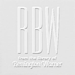 Simple Elegant 3 Initial Letter Monogram #8D Book Embosser