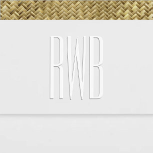 Simple Elegant 3 Initial Letter Monogram #8D Embosser