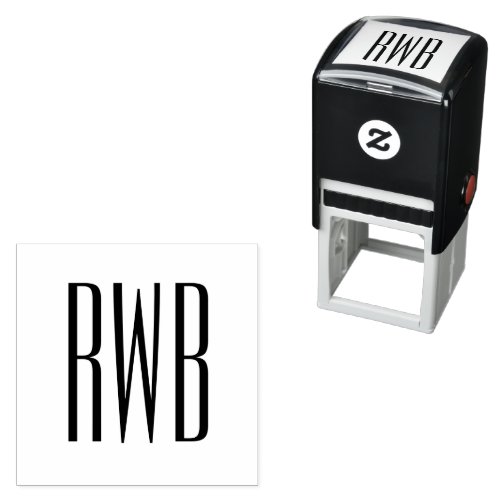 Simple Elegant 3 Initial Letter Monogram 8D Self_inking Stamp