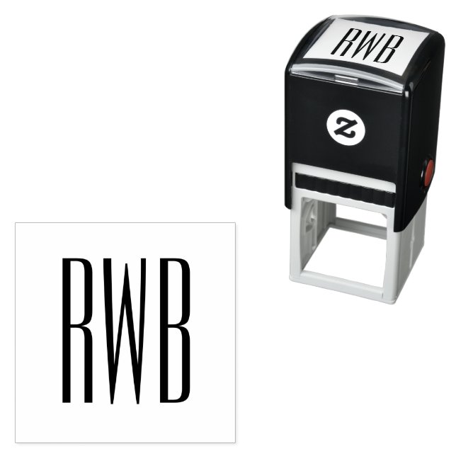 Simple Elegant 3 Initial Letter Monogram #8D Self-inking Stamp (In Situ)