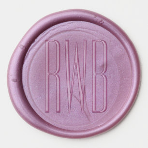 Simple Elegant 3 Initial Letter Monogram #8D Wax Seal Sticker