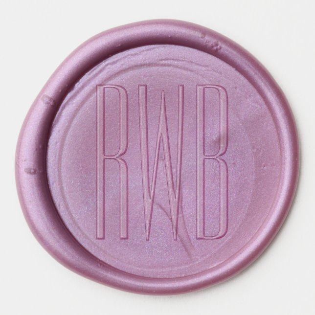 Simple Elegant 3 Initial Letter Monogram #8D Wax Seal Sticker (Front)