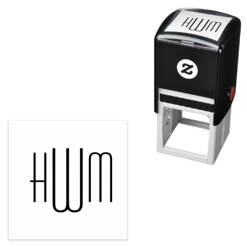 Simple Elegant 3 Initial Letter Monogram 9HV Self_inking Stamp