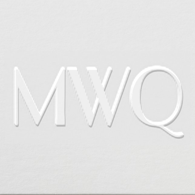 Simple Elegant 3 Initial Monogram #6S Embosser (Design)