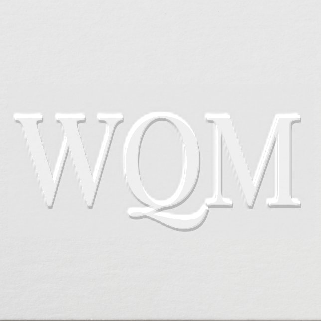 Simple Elegant 3 Initial Monogram #92 Embosser (Design)