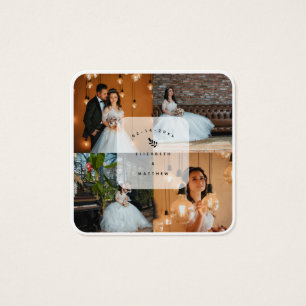 Simple Elegant 4 Photo Collage Wedding Stationery