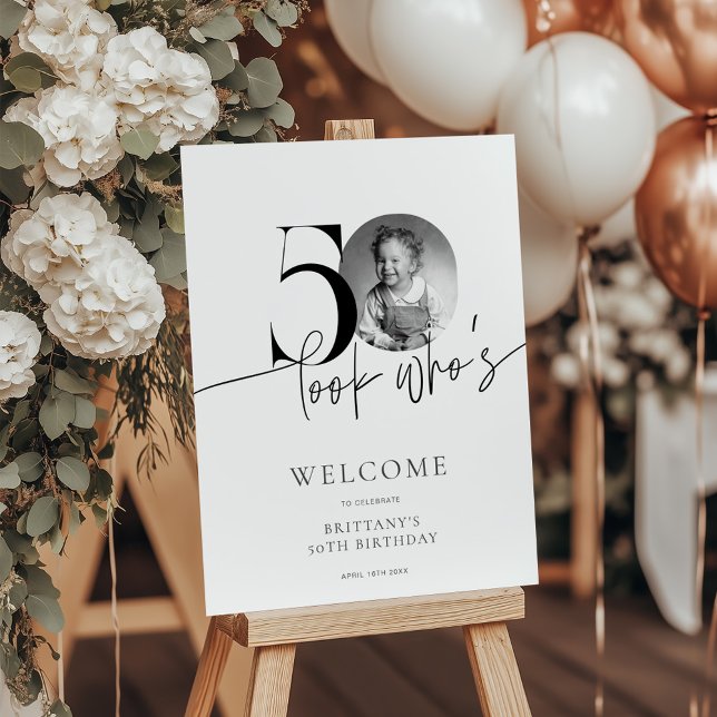 Simple Elegant 50th Birthday Welcome Sign (Creator Uploaded)