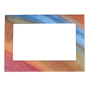 Simple Elegant Abstract Brown Blue Red Watercolor Magnetic Frame