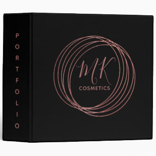 Simple & Elegant Abstract Rose Gold Circles 3 Ring Binder