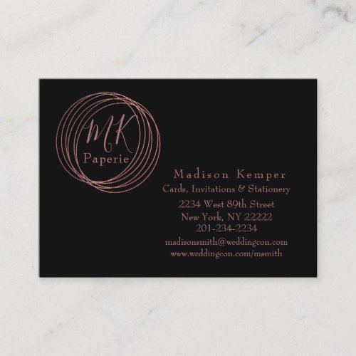Simple  Elegant Abstract Rose Gold Circles Calling Card