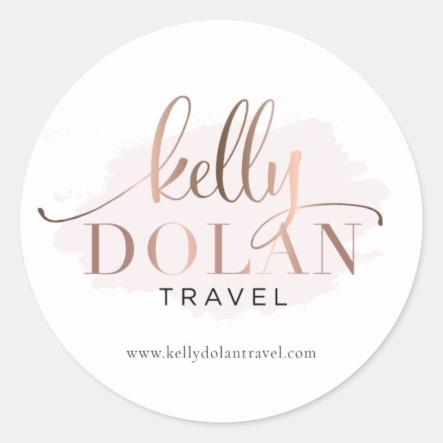 Simple Elegant Add A Logo Custom Classic Round Sticker (Front)