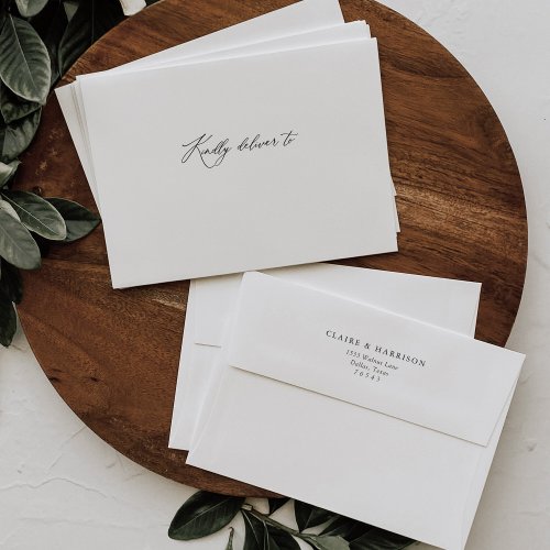 Simple Elegant Addressed Wedding Envelope