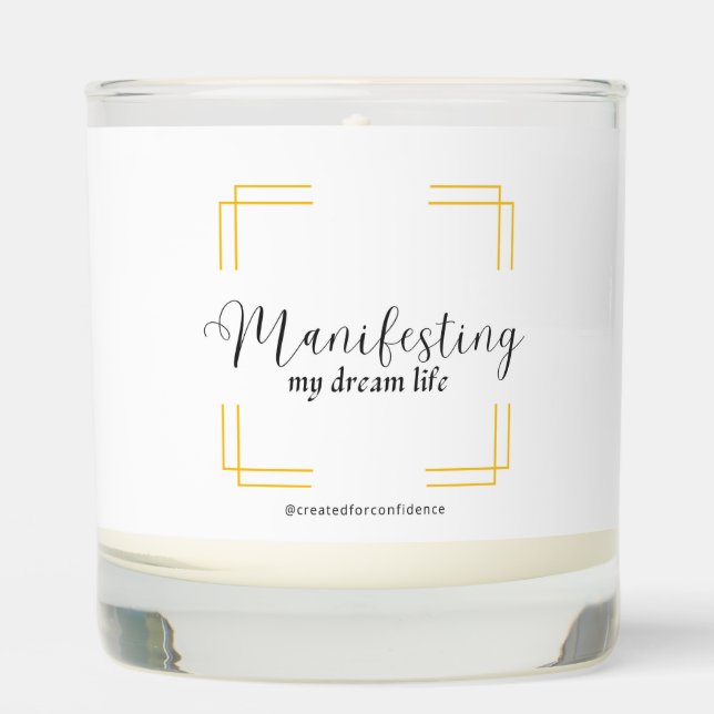 Simple Elegant Aesthetic Manifesting Affirmation  Scented Candle (Front)