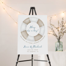 Simple Elegant Ahoy It's a Boy Cute Baby Shower