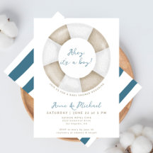Simple Elegant Ahoy It's a Boy Cute Baby Shower