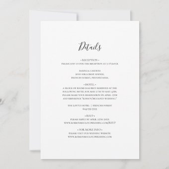 Simple Elegant All In One Wedding Invitation | Zazzle