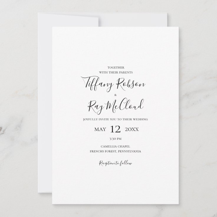 Simple Elegant All In One Wedding Invitation | Zazzle