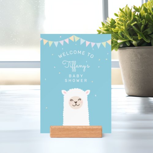 Simple Elegant Alpaca Llama Baby Shower Welcome Holder