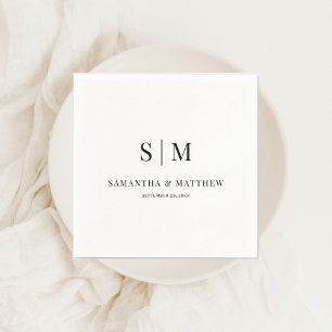 Simple Elegant Ampersand Couple Initials Wedding Napkins