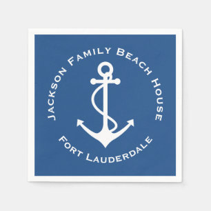 Simple Elegant Anchor Family Beach Party Napkins