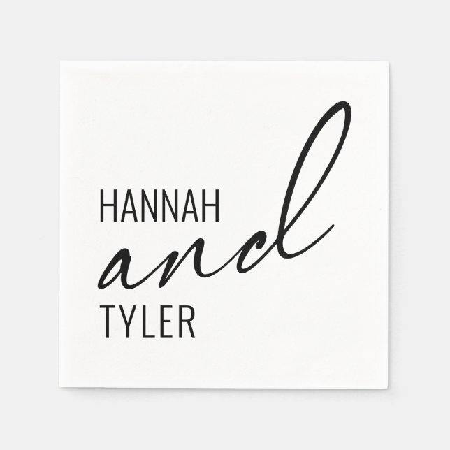 Simple Elegant "and" Typography for Personalized Napkins (Front)
