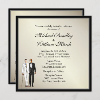 Simple Elegant Antique Gold Wedding Invite