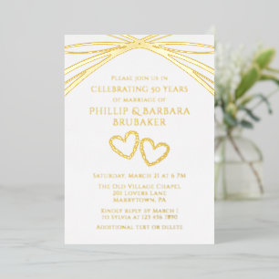 Simple Elegant Arch Gold 50th Wedding Anniversary Foil Invitation