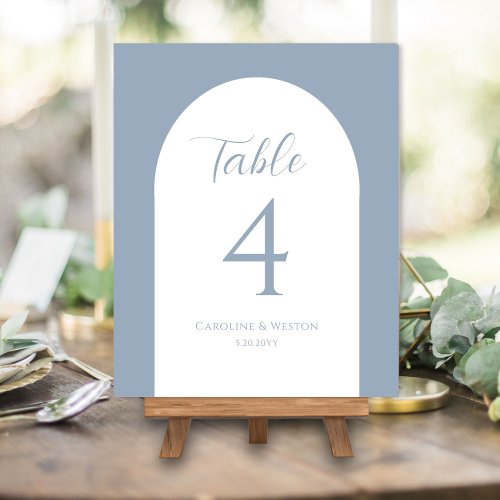 Simple Elegant Arch Gray Wedding Table Number Acrylic Sign