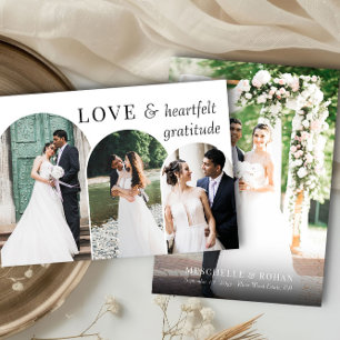 Simple Elegant Arch Multi Wedding Photo Thank You Card