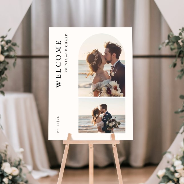 Simple Elegant Arch Photo Wedding Welcome Sign (Creator Uploaded)