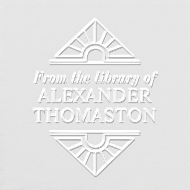 Simple Elegant Art Deco #1 Library Book Name Embosser (Design)