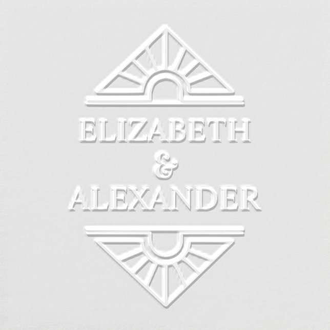 Simple Elegant Art Deco #1 Wedding Couple Name Embosser (Design)