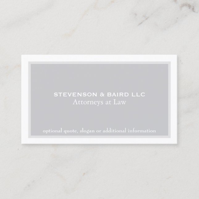 Simple Elegant Attorney Professional Business Card (Front)