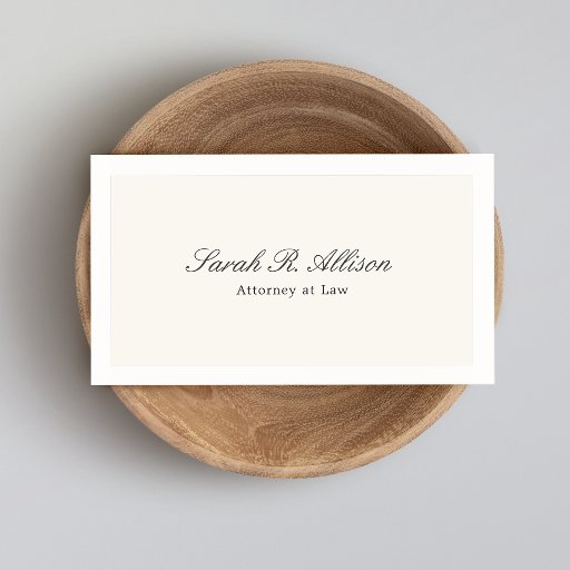 Customizable Simple Elegant Attorney Off White Business Card
