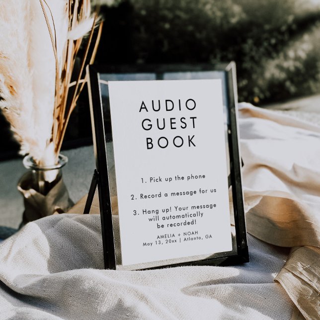 Simple Elegant Audio Guestbook Wedding Sign (Creator Uploaded)