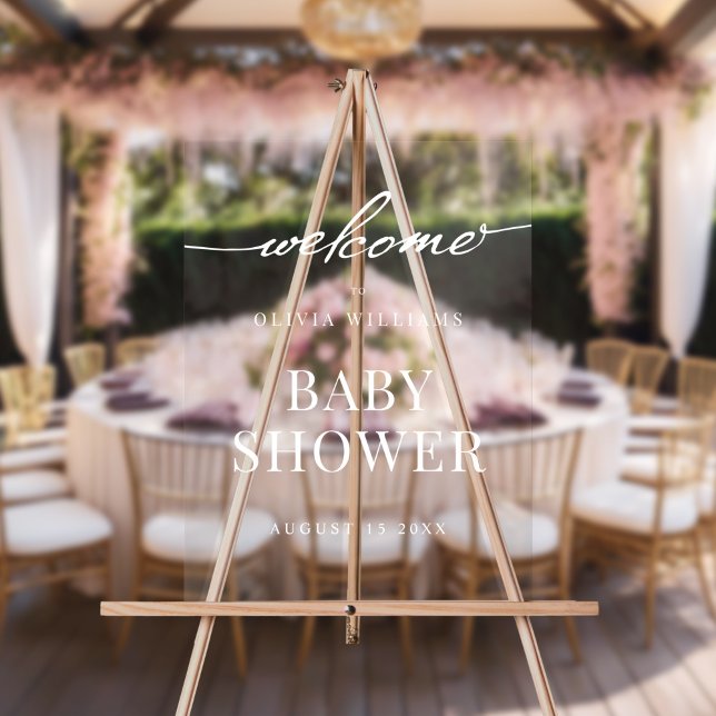 Simple Elegant Baby Shower Welcome Acrylic Sign (Creator Uploaded)