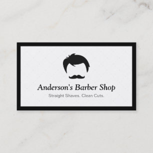 Simple Elegant Barber Shop Logo Modern Black White Business Card