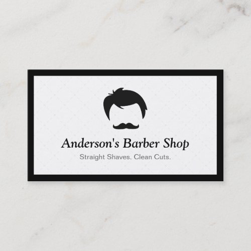 Simple Elegant Barber Shop Logo Modern Black White Business Card