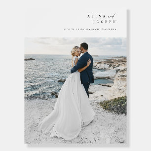 Simple Elegant Beach Photo Wedding Welcome Foam Board