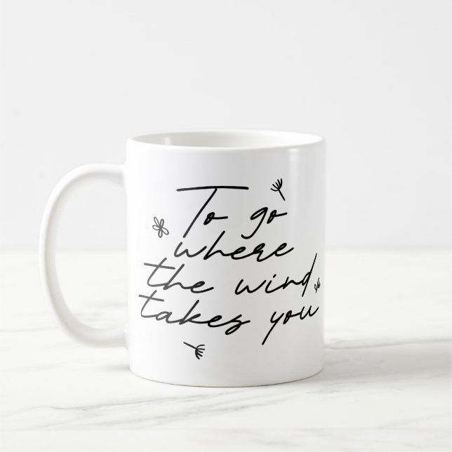 Simple Elegant Beautiful Handwritten Script Clean Coffee Mug (Left)