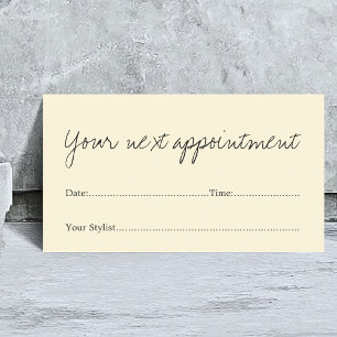 Simple Elegant Beauty Salon Appointment Card