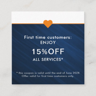 Simple Elegant Beauty Salon First Time Discount Card
