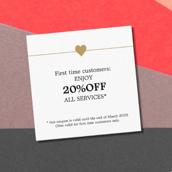 Simple Elegant Beauty Salon First Time Discount Card by pro_business_card at Zazzle
