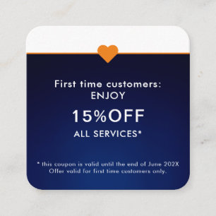 Simple Elegant Beauty Salon First Time Discount Card