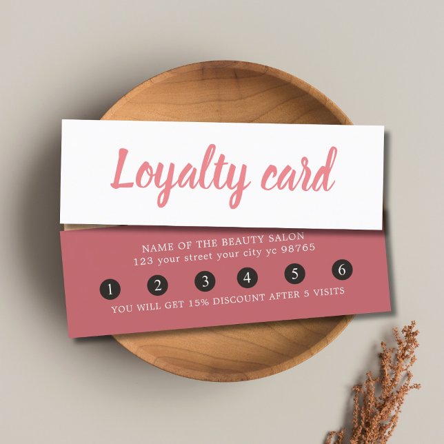 Simple Elegant Beauty Salon Loyalty Card (Creator Uploaded)