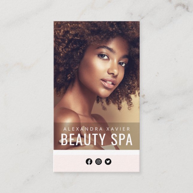 simple elegant beauty spa business card (Front)