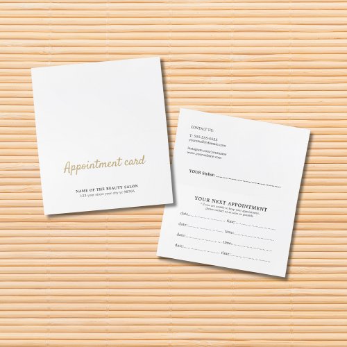 Simple Elegant Beauty White Appointment Card