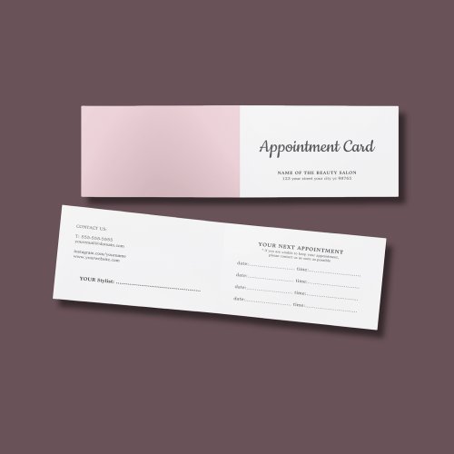 Simple Elegant Beauty White Rose Appointment Card