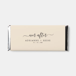 Simple Elegant Beige and Black Wedding Hershey Bar